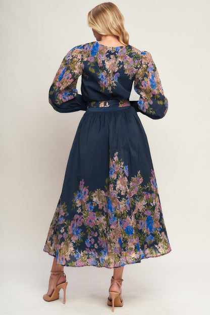 CHARMING TAPESTRY WOVEN MIDI DRESS Flying Tomato