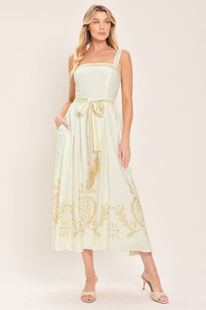 MOONLIT GARDEN WOVEN MIDI DRESS Flying Tomato