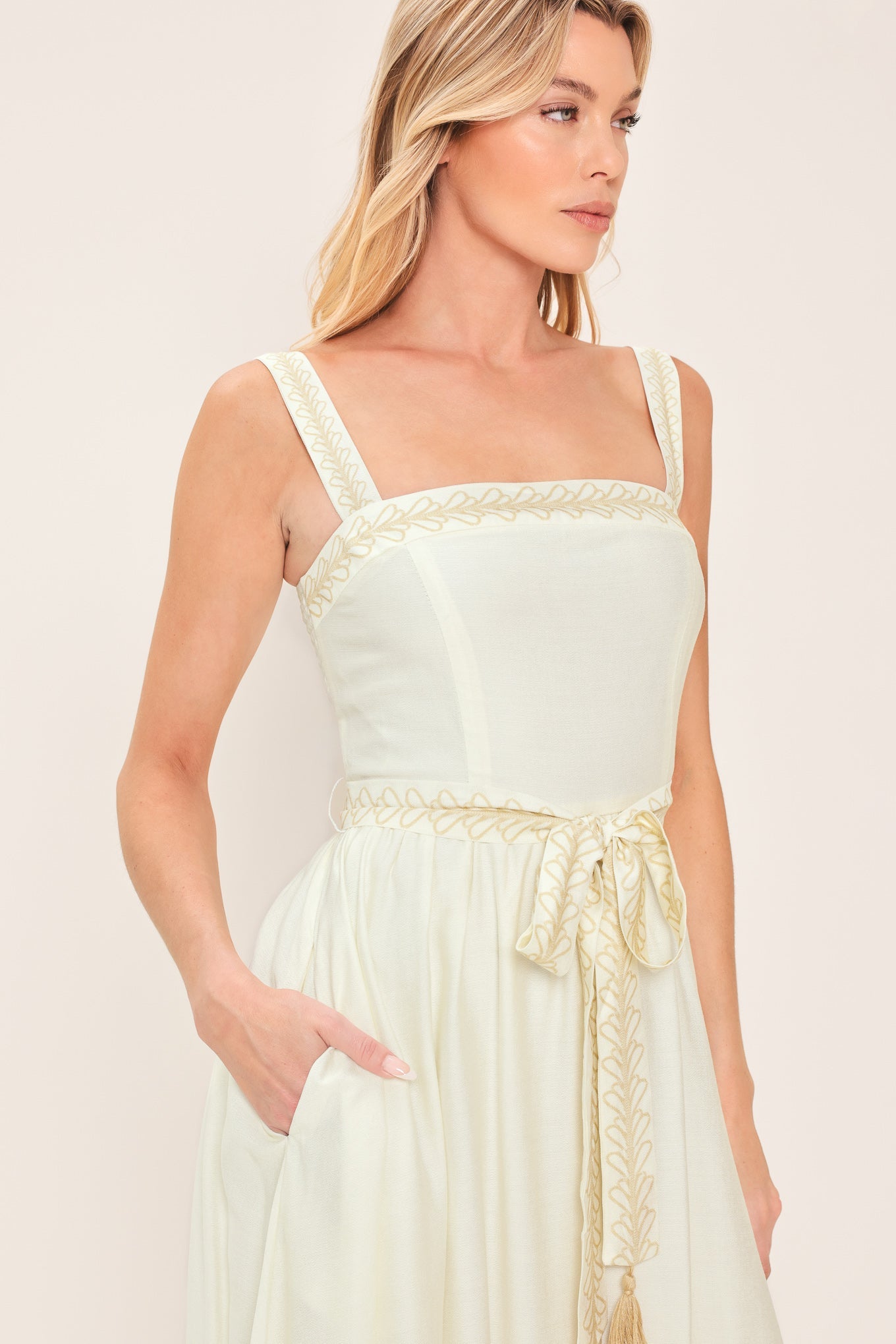 MOONLIT GARDEN WOVEN MIDI DRESS Flying Tomato
