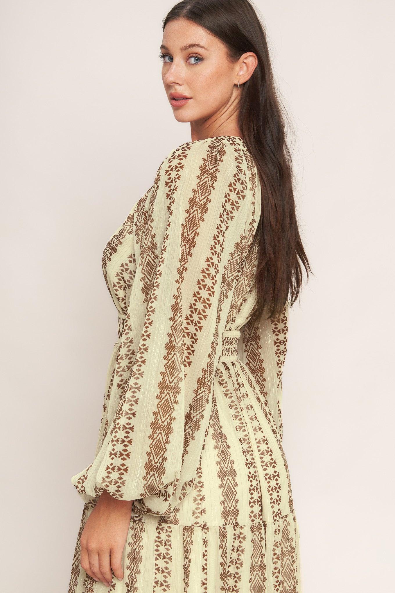 TRIBAL WHISPER WOVEN MIDI DRESS Flying Tomato