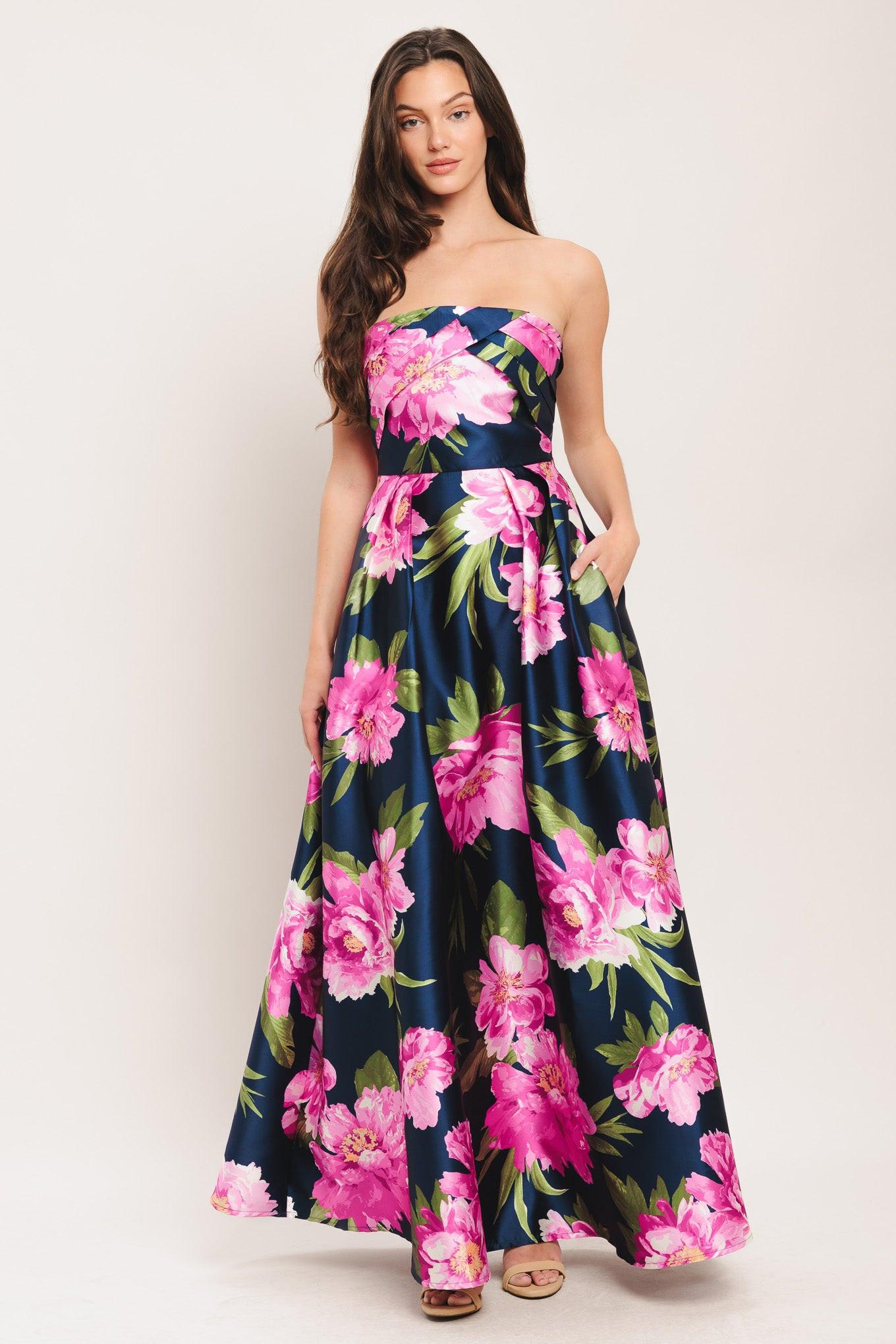 LUNA FLORA WOVEN MAXI DRESS Flying Tomato