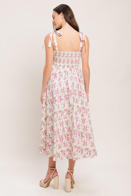 PETALS & PROMISES WOVEN MIDI DRESS Flying Tomato