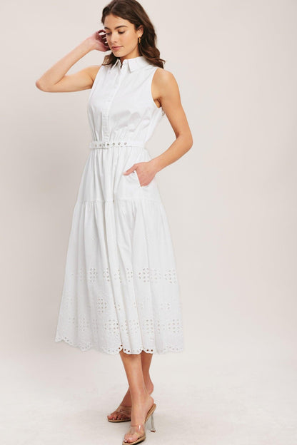 HAMPTONS SUMMER WOVEN MIDI DRESS Flying Tomato