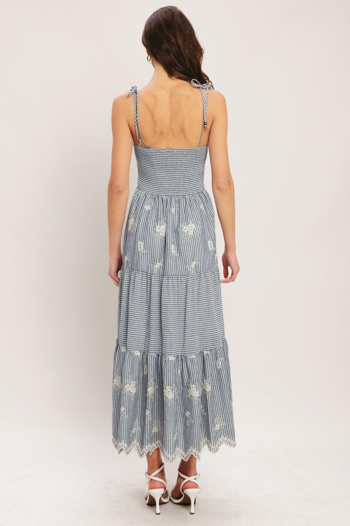 SALT AIR STRIPE WOVEN MIDI DRESS Flying Tomato