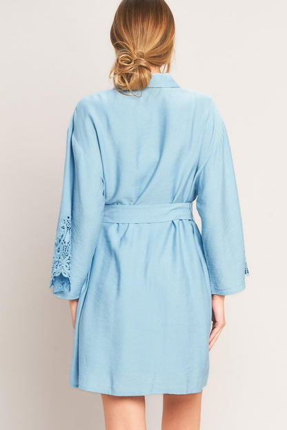 AZURE COAST WOVEN MINI DRESS Flying Tomato