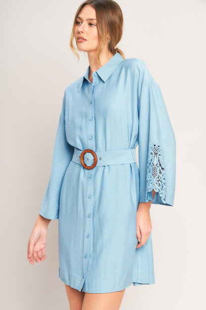 AZURE COAST WOVEN MINI DRESS Flying Tomato