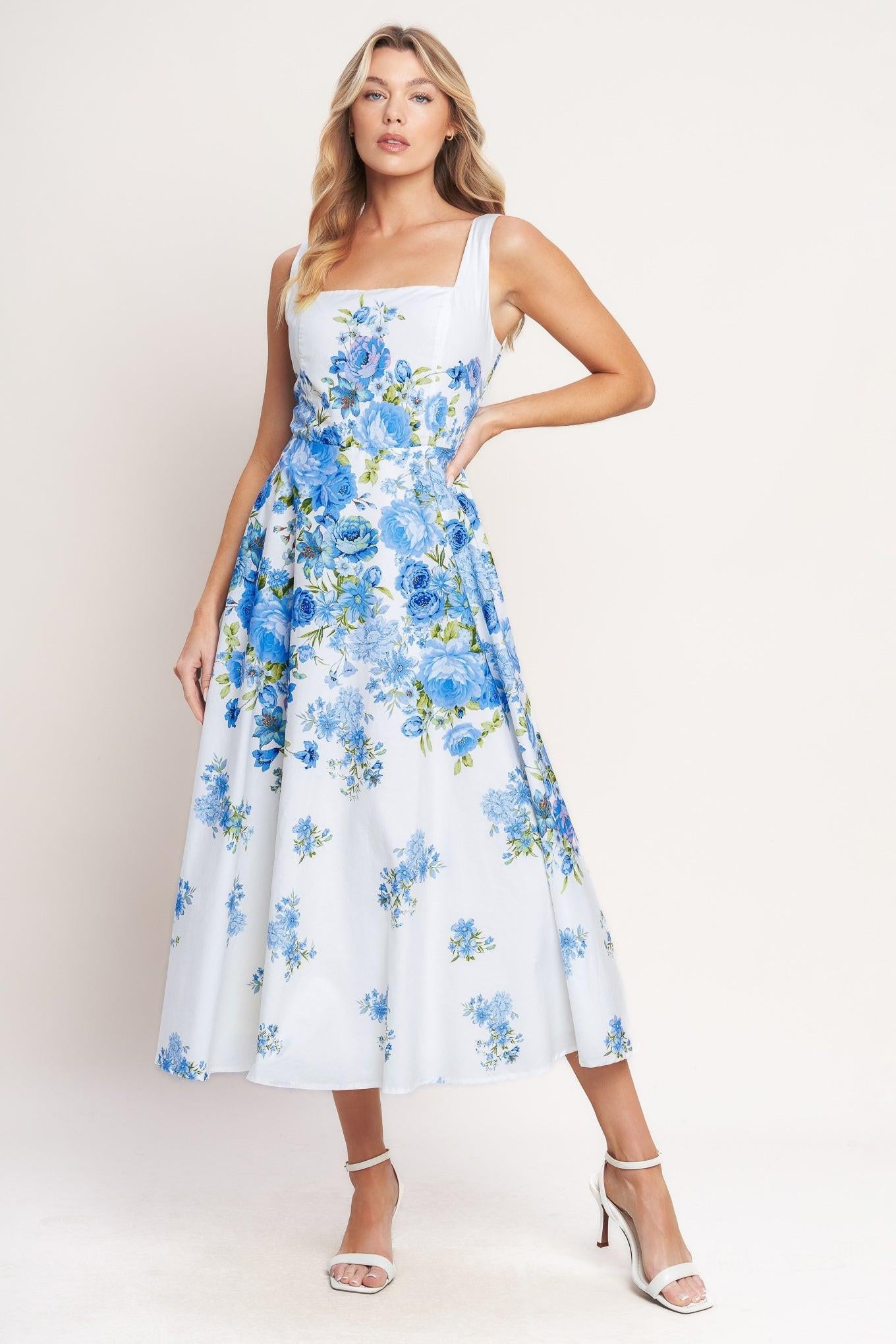 CLASSIC BLOOM DAY WOVEN MIDI DRESS Flying Tomato