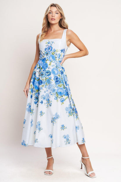 CLASSIC BLOOM DAY WOVEN MIDI DRESS Flying Tomato