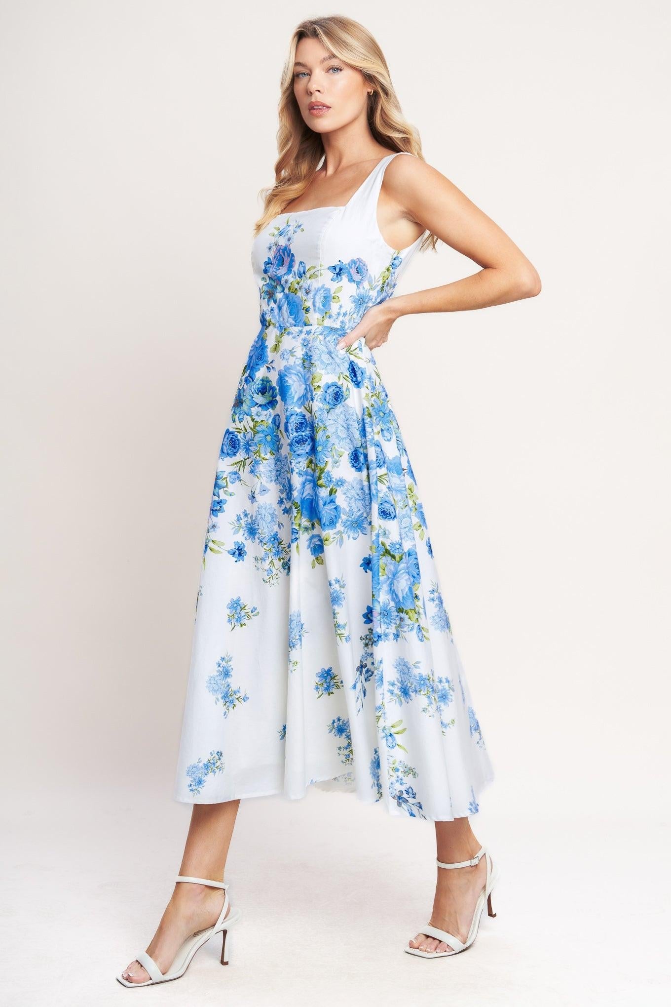 CLASSIC BLOOM DAY WOVEN MIDI DRESS Flying Tomato