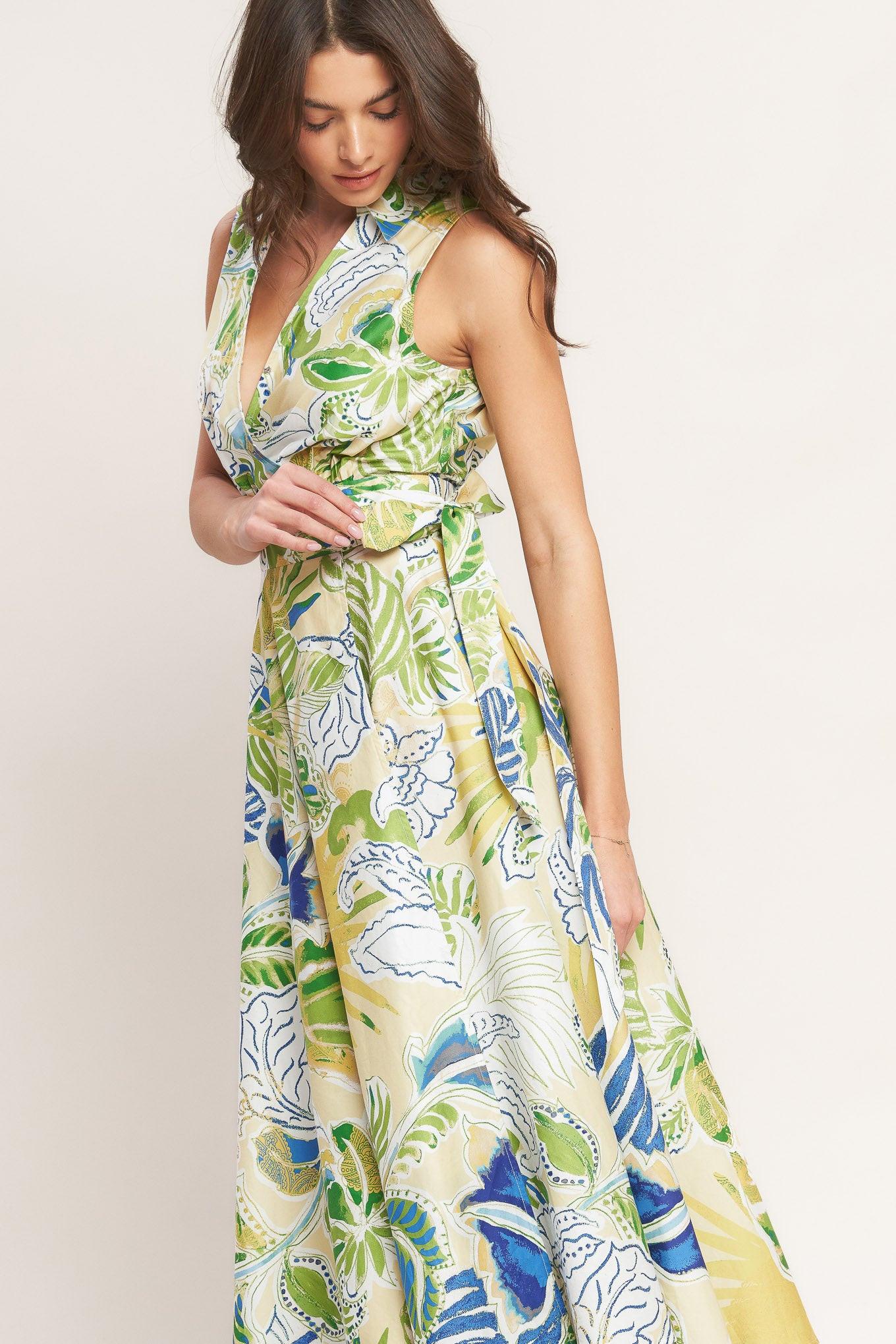 LAGOON FLOW WOVEN MIDI DRESS Flying Tomato