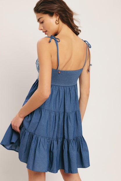 BLUEBELL BABYDOLL WOVEN MINI DRESS Flying Tomato
