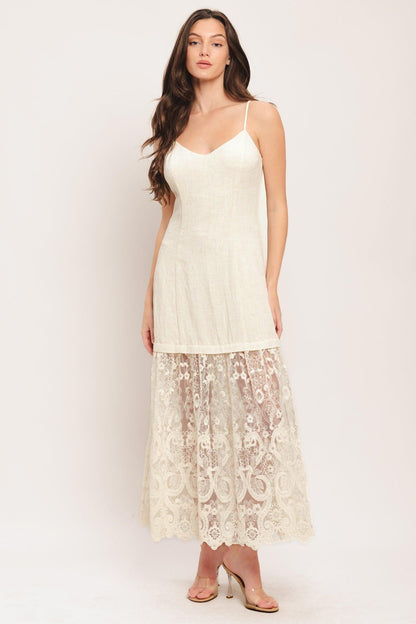 MILK PETAL WOVEN LACE MIDI DRESS Flying Tomato