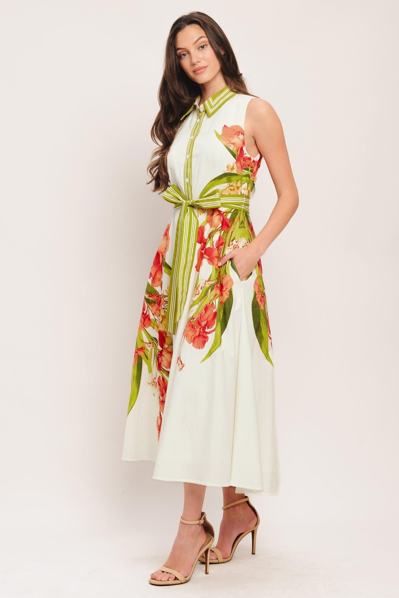 SPRING HEIRLOOM WOVEN MIDI DRESS Flying Tomato