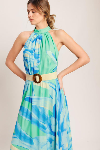 BLUE HORIZON WOVEN MAXI DRESS Flying Tomato