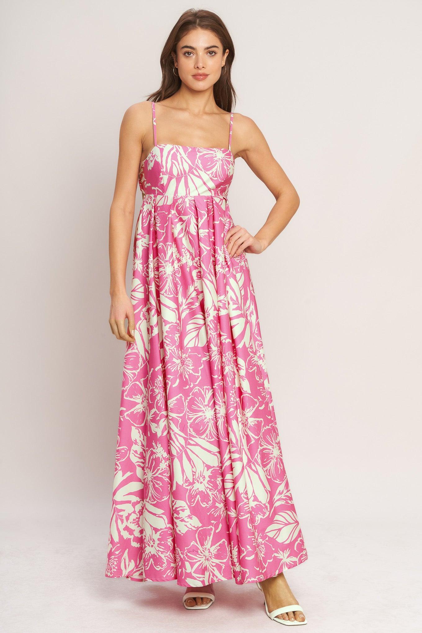 SUMMER HEAT FLORAL WOVEN MAXI DRESS Flying Tomato