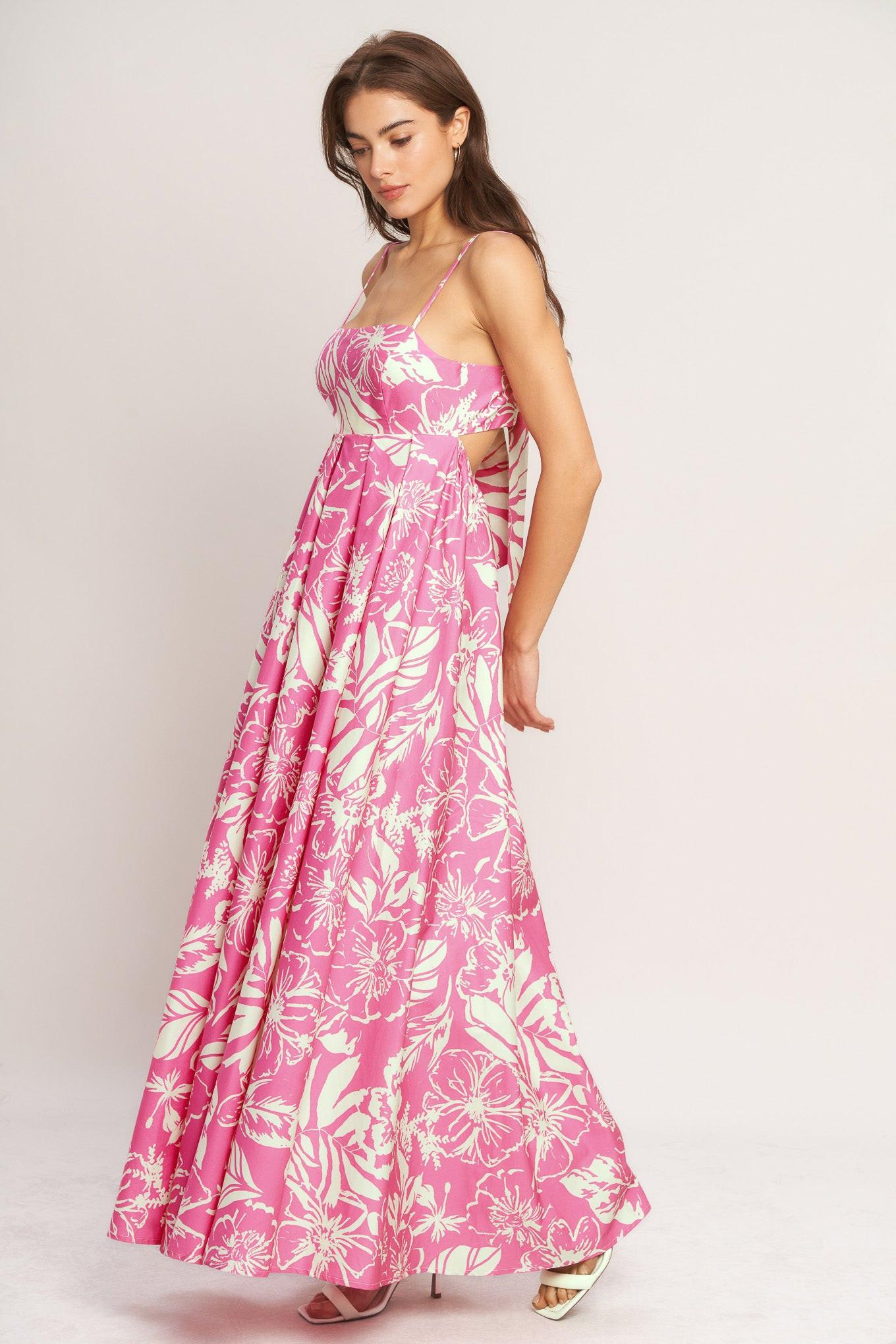 SUMMER HEAT FLORAL WOVEN MAXI DRESS Flying Tomato