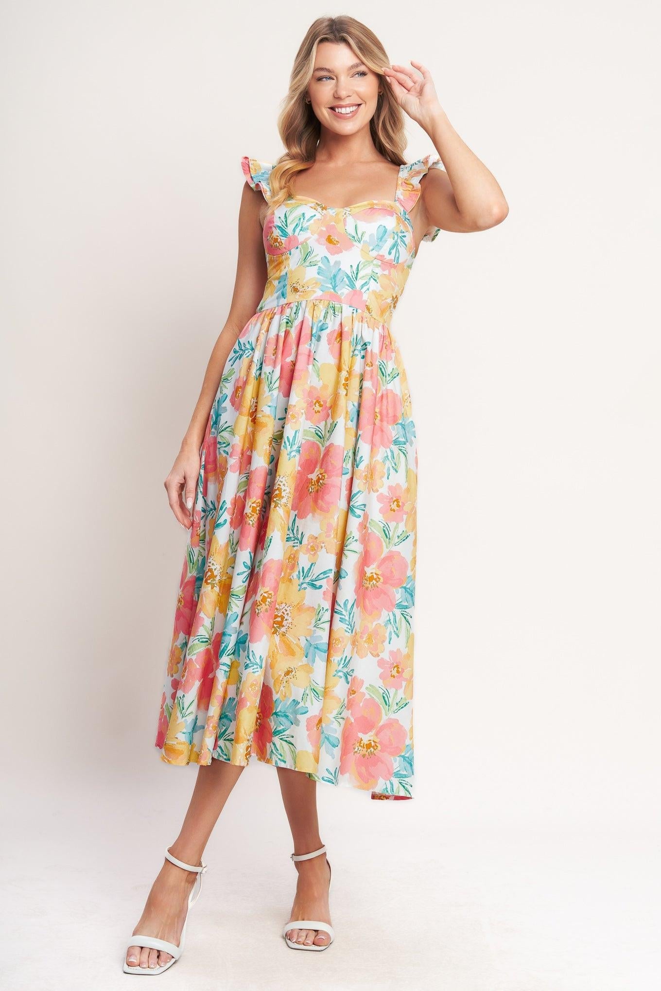 SOFT SUNSHINE WOVEN MIDI DRESS Flying Tomato