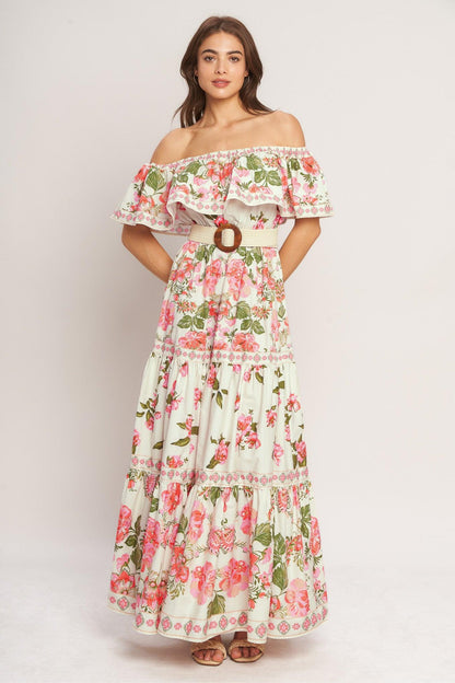 SWEET ESCAPE OFF SHOULDER MAXI DRESS Flying Tomato