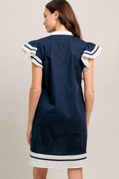 PORTSIDE POLISH WOVEN MINI DRESS Flying Tomato
