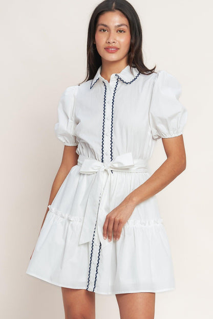 A LITTLE BIT LOVELY WOVEN MINI DRESS Flying Tomato