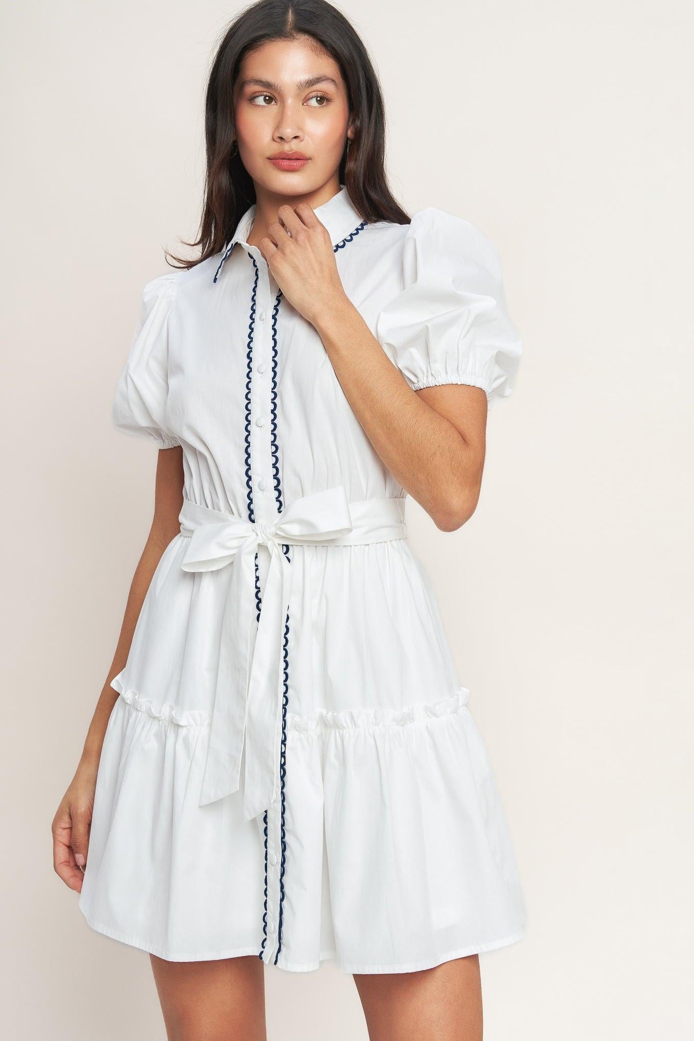 A LITTLE BIT LOVELY WOVEN MINI DRESS Flying Tomato