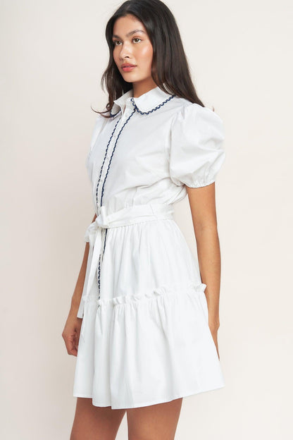 A LITTLE BIT LOVELY WOVEN MINI DRESS Flying Tomato