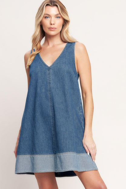 MAIN STREET DENIM MINI DRESS Flying Tomato