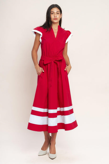 TRUE LOVE IN COLOR BLOCKED MIDI DRESS Flying Tomato