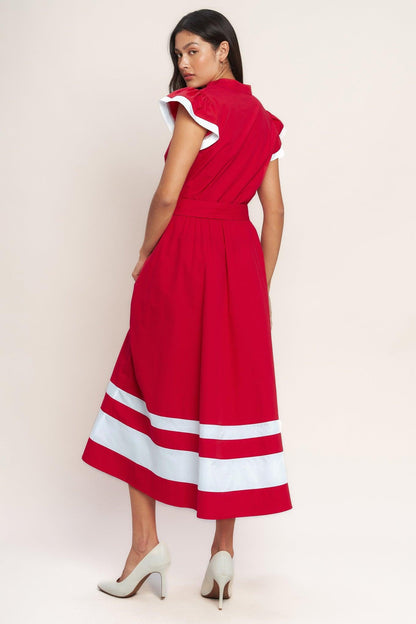 TRUE LOVE IN COLOR BLOCKED MIDI DRESS Flying Tomato