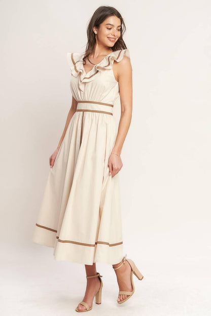 BREEZE CANVAS WOVEN MIDI DRESS Flying Tomato