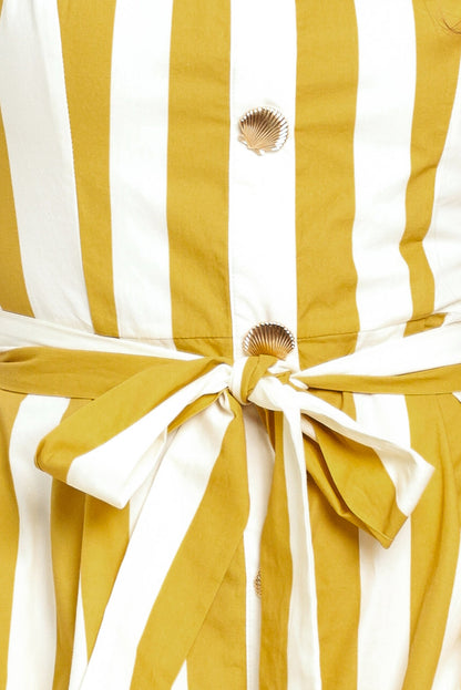 SUNSHINE STRIPE WOVEN MIDI DRESS Flying Tomato