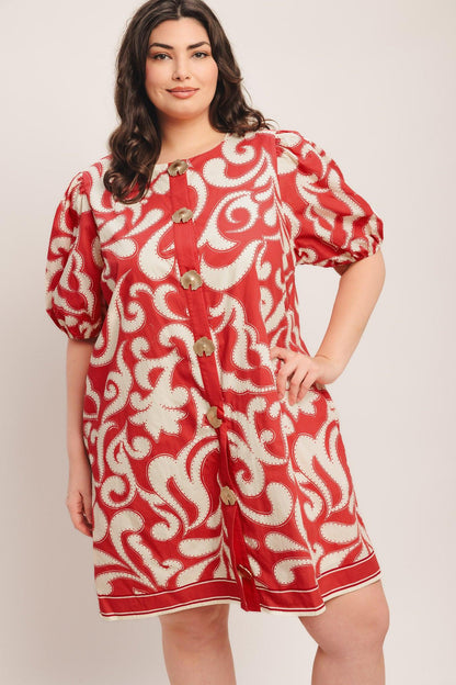 STRAIGHT & STRONG WOVEN MINI DRESS Flying Tomato