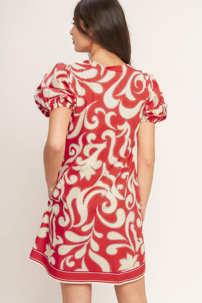 STRAIGHT & STRONG WOVEN MINI DRESS Flying Tomato