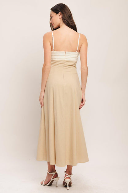 QUIET LUXE MOMENT WOVEN MIDI DRESS Flying Tomato