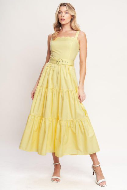 SUNSHINE SERENADE WOVEN MIDI DRESS Flying Tomato