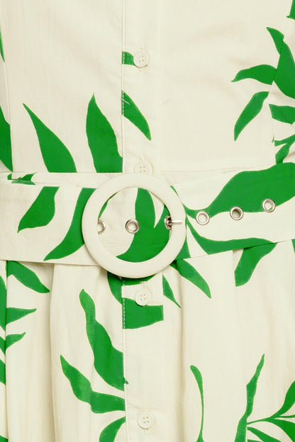 GREEN DAYDREAM WOVEN MIDI DRESS Flying Tomato