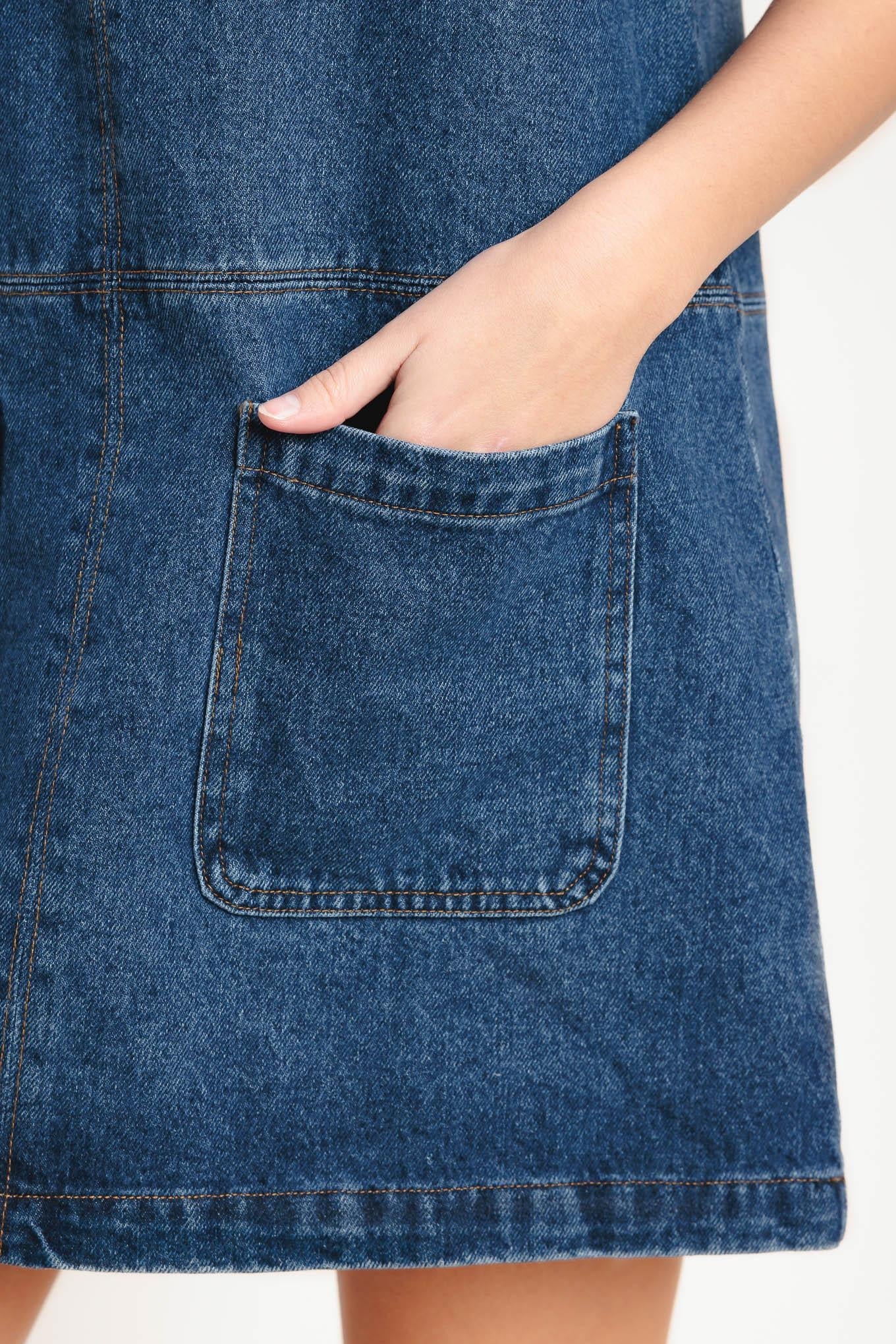 LAIDBACK CHIC DENIM SHIFT DRESS Flying Tomato