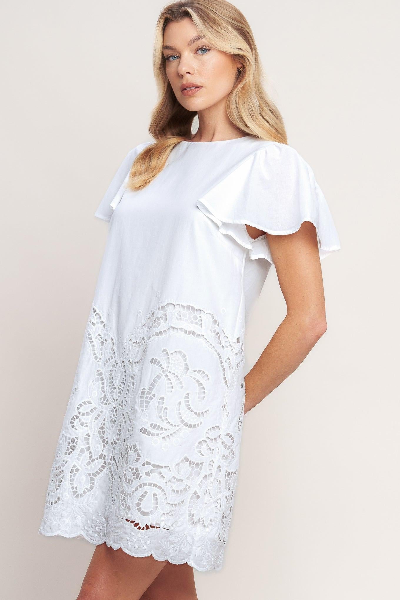 ALL THE RIGHT REASONS WOVEN EYELET DRESS Flying Tomato