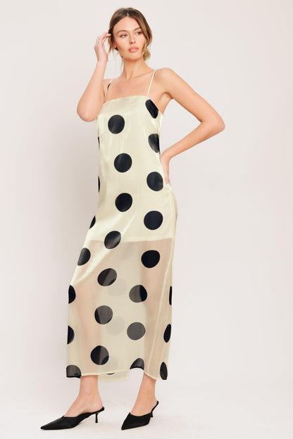 AVANT DOT WOVEN MIDI DRESS Flying Tomato