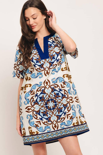 MEDITERRANEAN SOUL WOVEN MINI DRESS Flying Tomato