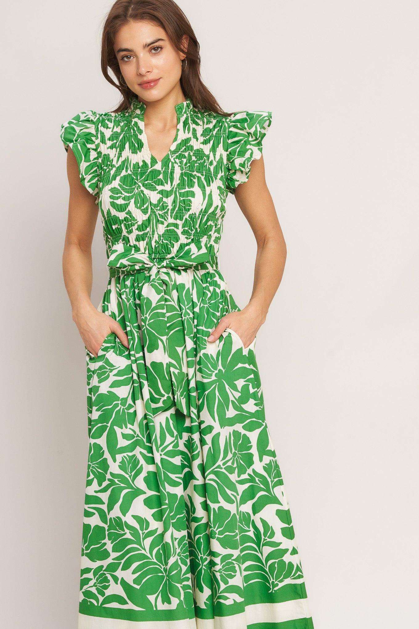 BLOOM ENERGY WOVEN MIDI DRESS Flying Tomato