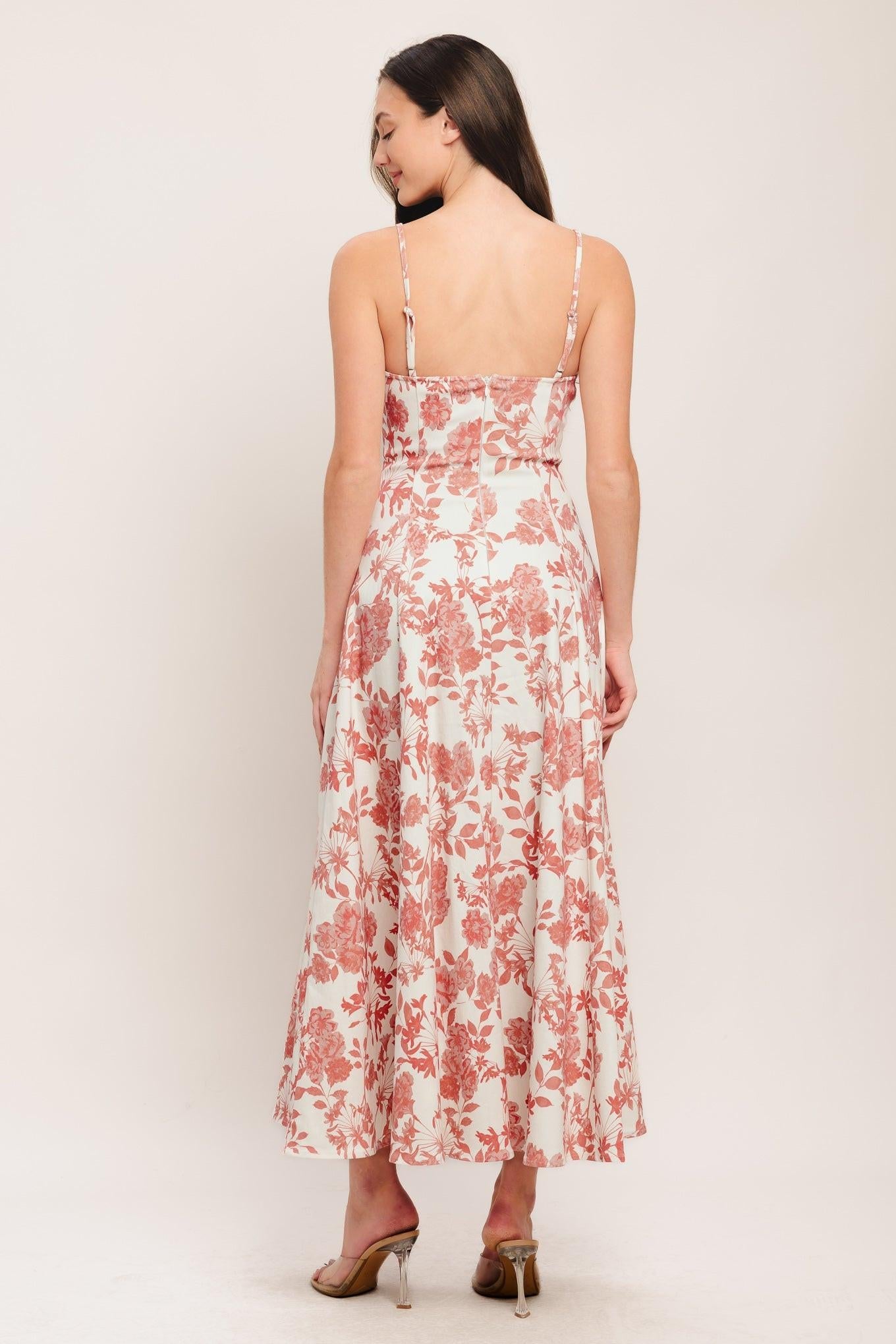 FLORAL HAZE WOVEN MIDI DRESS Flying Tomato
