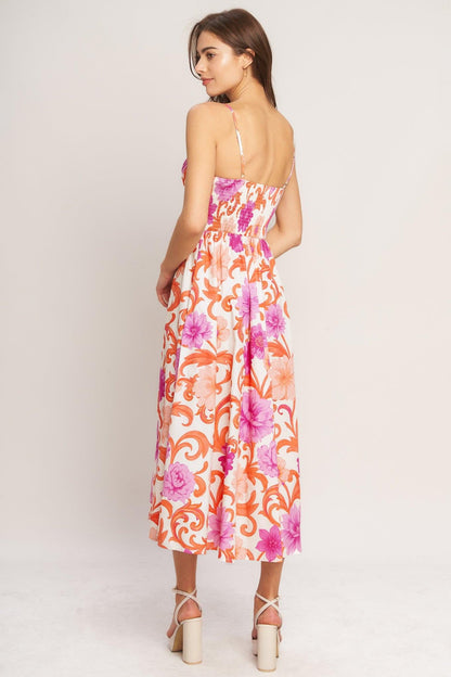 VACAY BLOOM WOVEN MIDI DRESS Flying Tomato