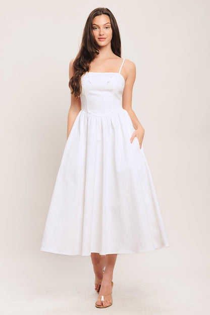 CLOUD PETAL WOVEN MIDI DRESS Flying Tomato