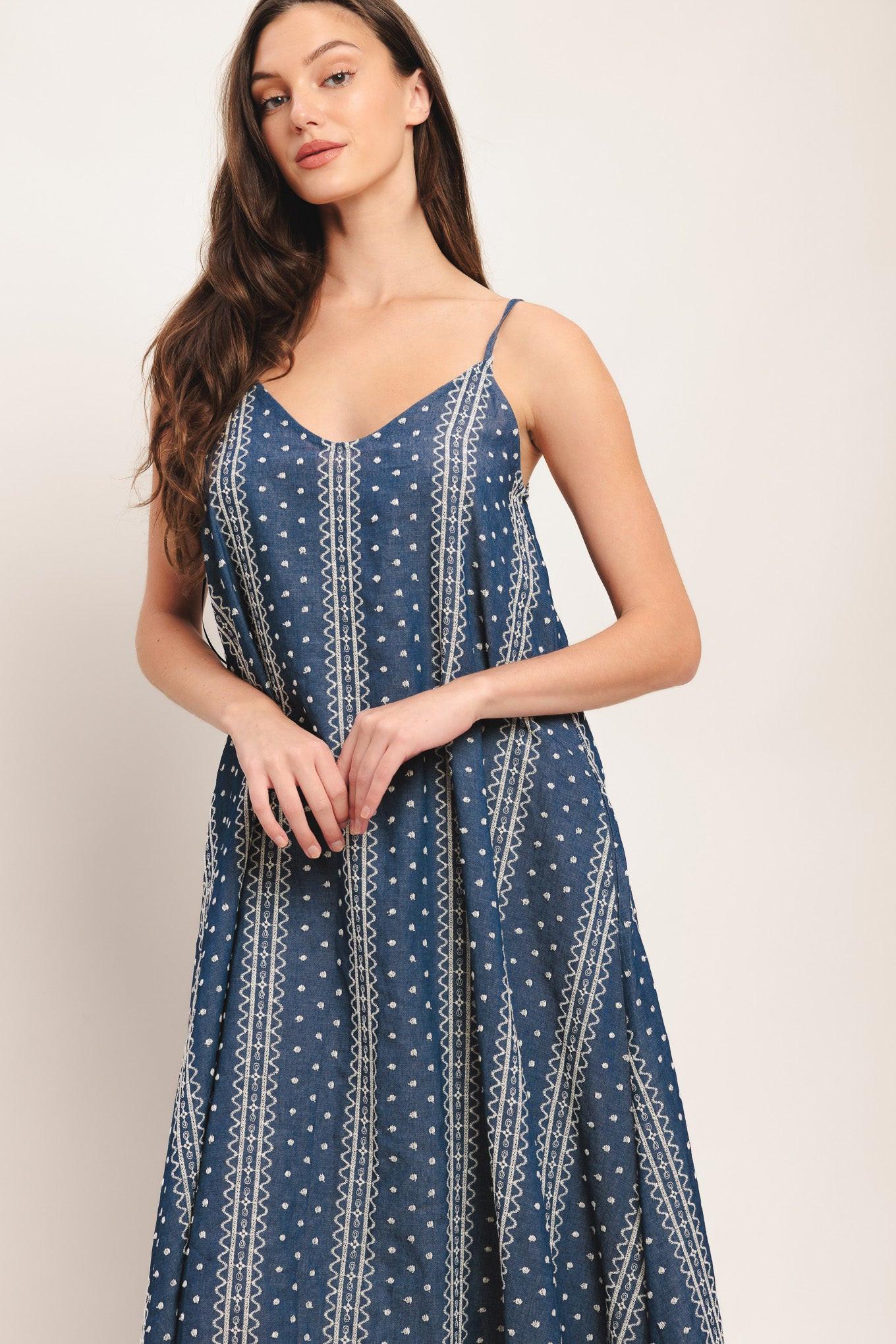 HANDLOOM SKY WOVEN MIDI DRESS Flying Tomato