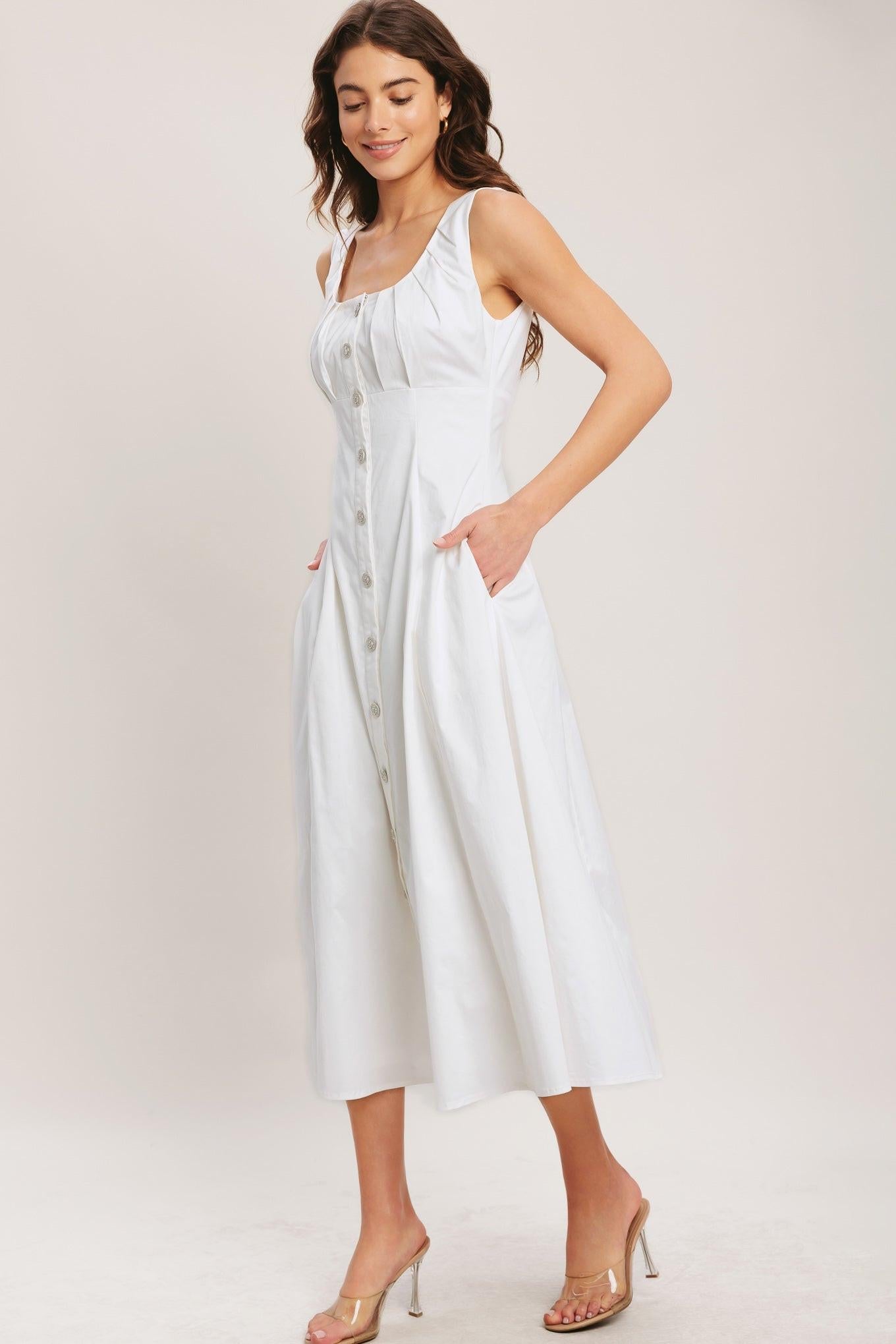 SEASIDE BRUNCH WOVEN MIDI DRESS Flying Tomato