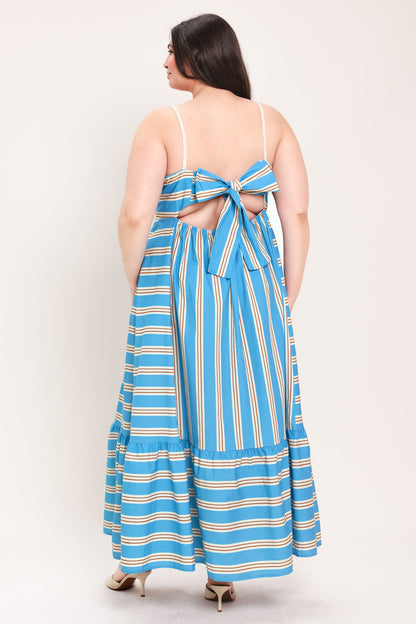 BREEZE STRIPE WOVEN MIDI DRESS Flying Tomato