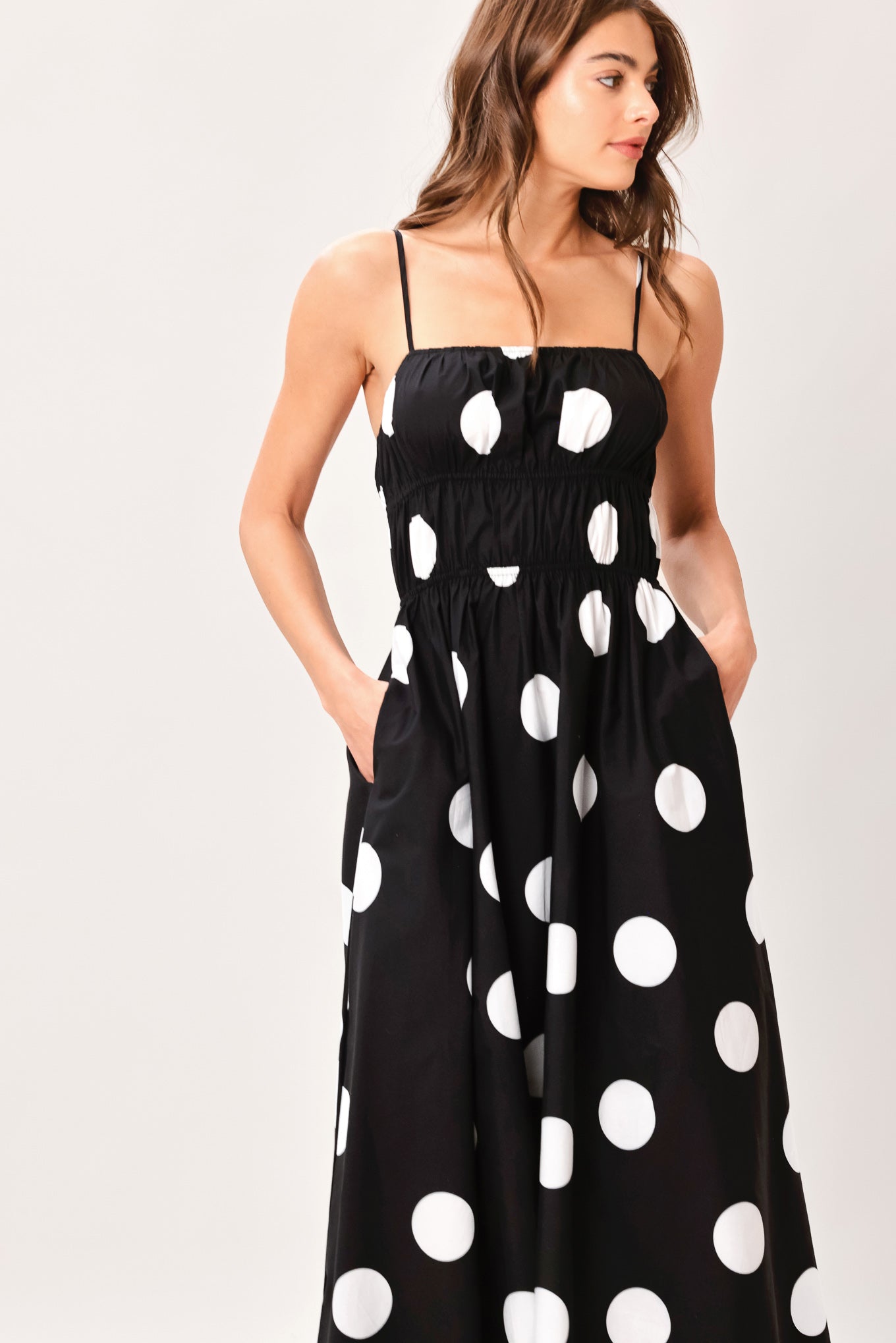 DOT THEORY WOVEN MIDI DRESS Flying Tomato