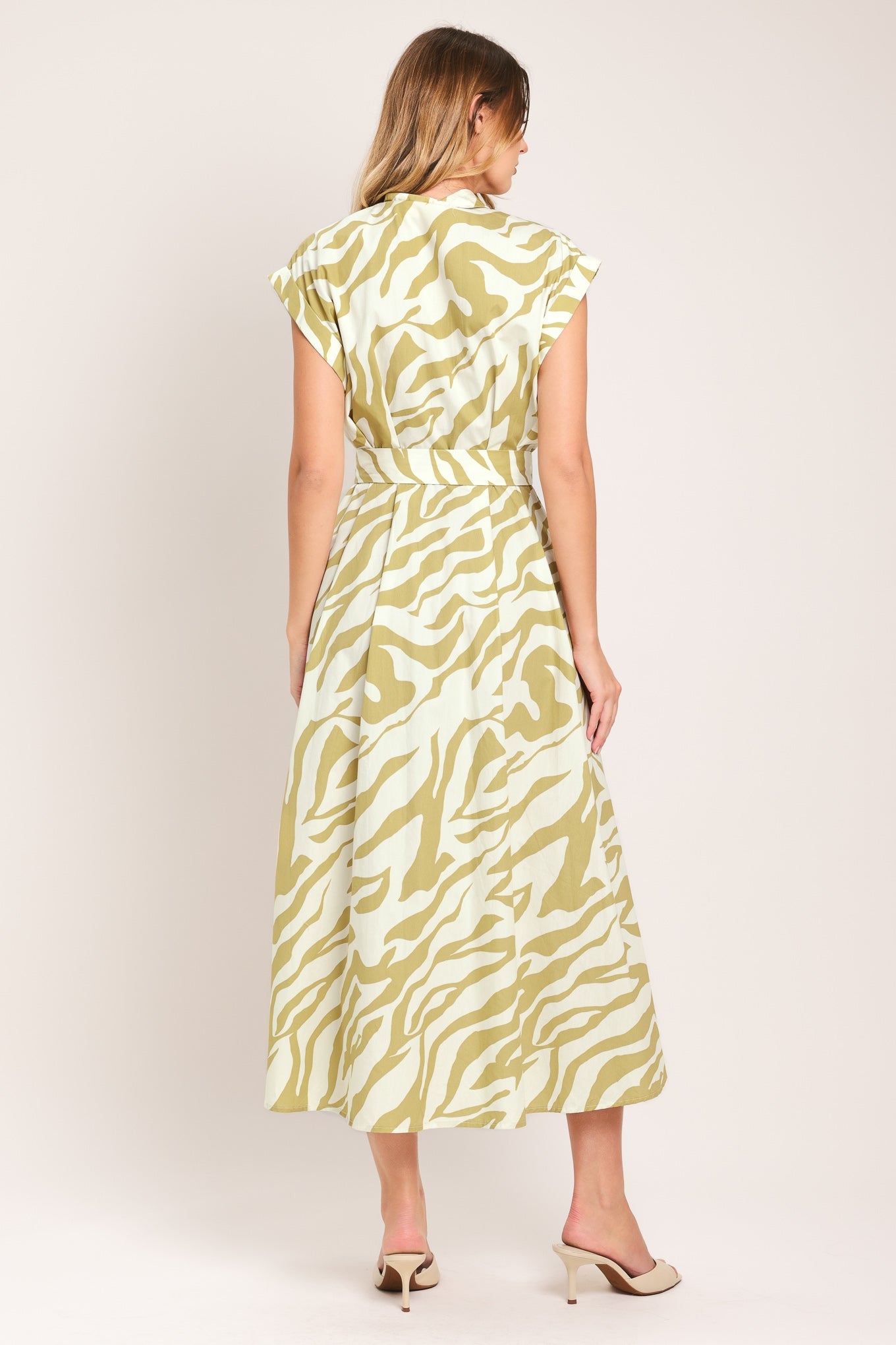 SOFT ZEBRA WOVEN MIDI SHIRT DRESS Flying Tomato