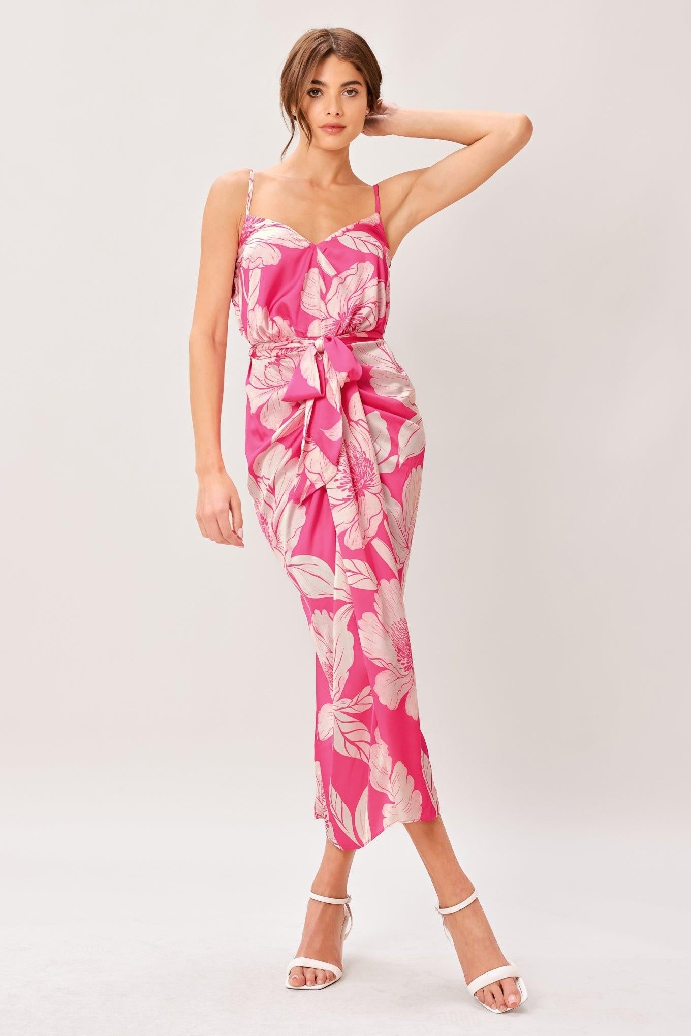BOLD PETALIA WOVEN MIDI DRESS Flying Tomato